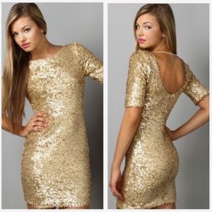 ARK & CO Gold Sequin Dress